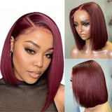 Red Human Hair Wig 7x5 Lace Frontal Wig Red Colored Brazilian Wigs 13x4 Glueless Wig Human Hair Ready to wear 13x4 Lace wig